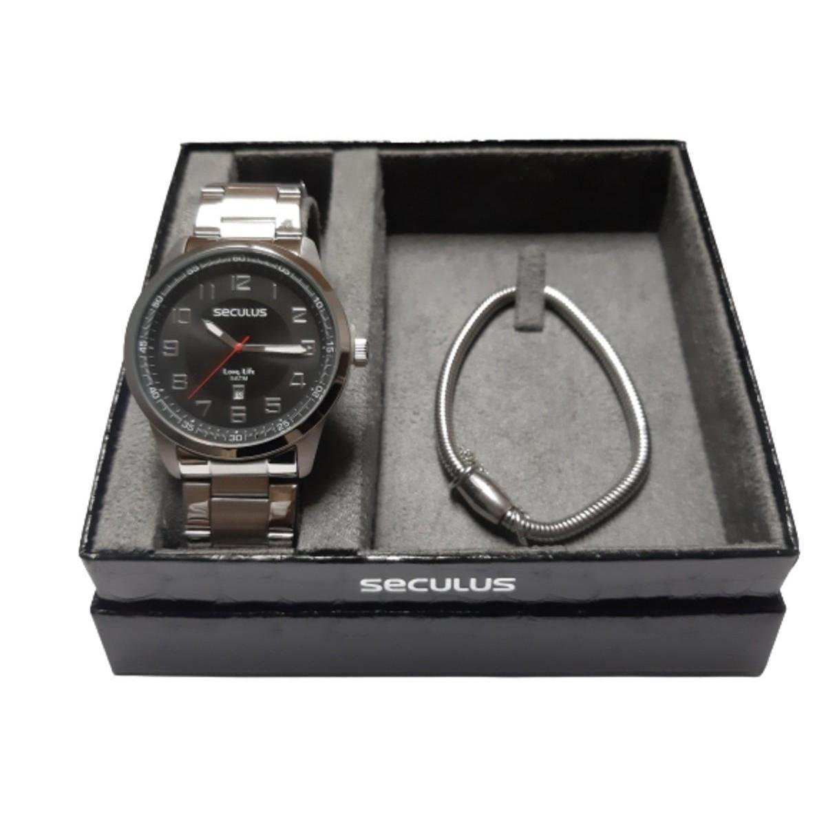 Relógio Seculus Masculino Prata 28663G0SVNA1